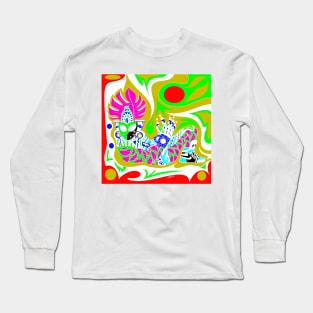 mayan chak mool in aesthetics sports style in air shoes ecopop wallpaper art Long Sleeve T-Shirt